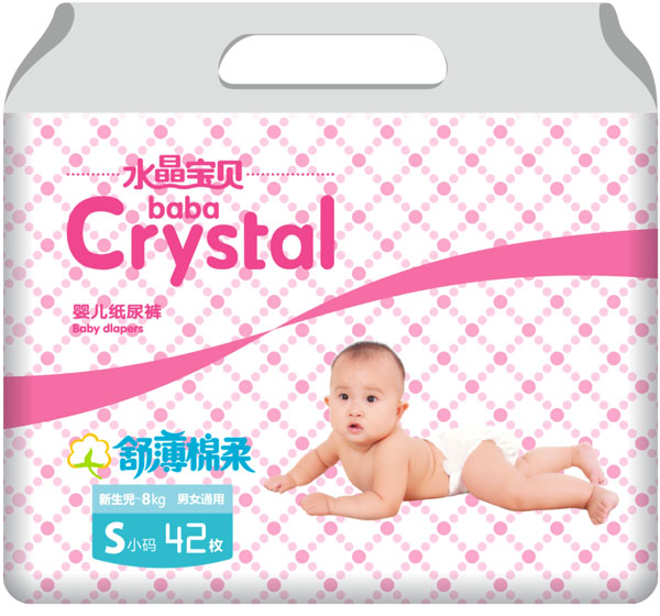 水晶寶貝舒薄棉柔嬰兒紙尿褲S42