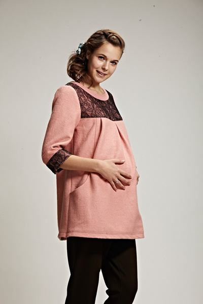 添茜粉紅半袖孕婦服