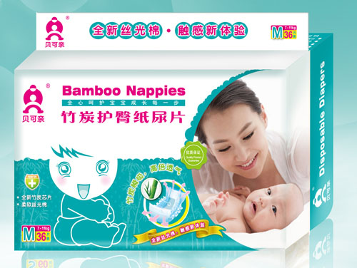 貝可親竹炭護臀紙尿片M碼36片