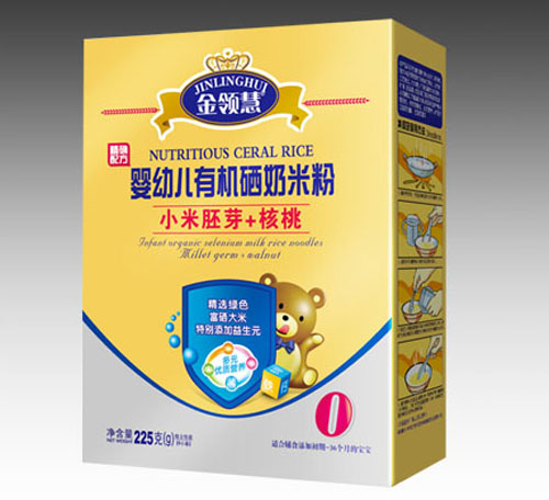 金領(lǐng)慧小米胚芽+核桃嬰幼兒有機(jī)硒米粉0段盒裝