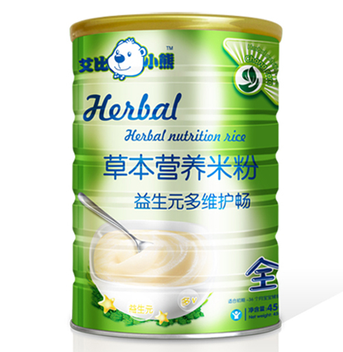 艾比小熊益生元多維護(hù)暢草本米粉全段聽裝