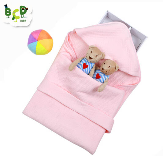 貝茜蒂粉色純棉嬰兒抱被