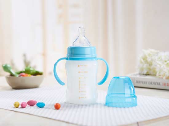 有樂米樂柄寬口奶瓶藍(lán)色(180ml)