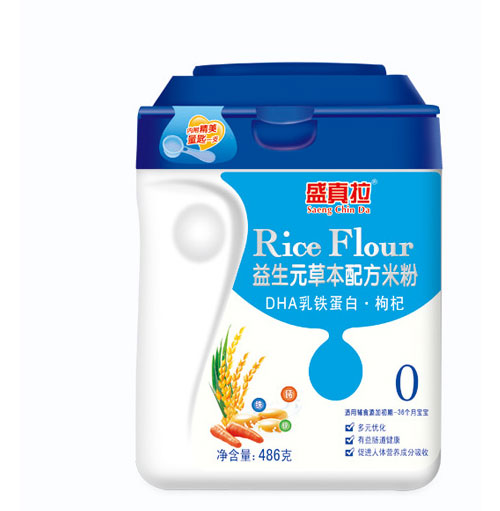 盛真拉益生元草本配方DHA乳鐵蛋白枸杞米粉(罐)