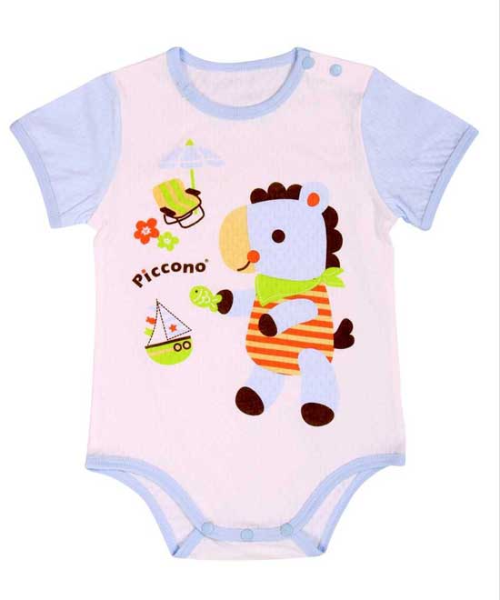 比卡諾小馬藍短袖連體衣