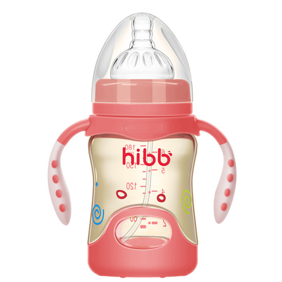 浩一貝貝防摔PPSU奶瓶紅色180ml