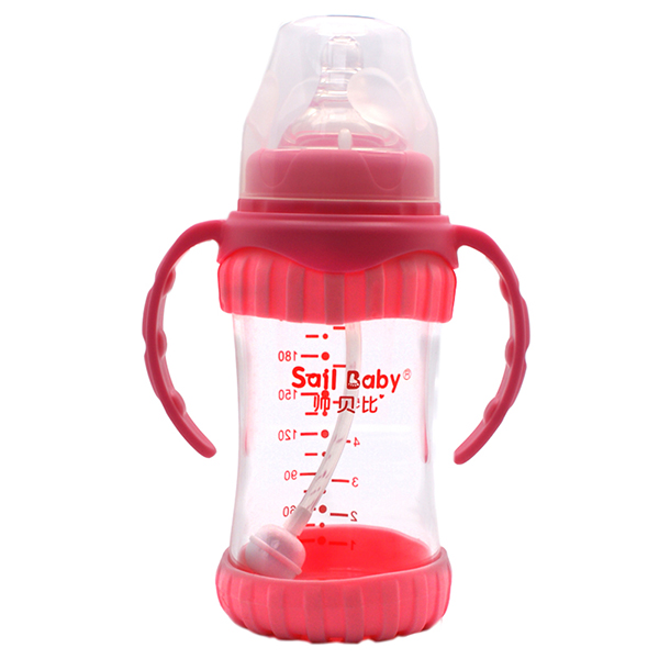 帥貝比奶瓶240ML感溫-紅