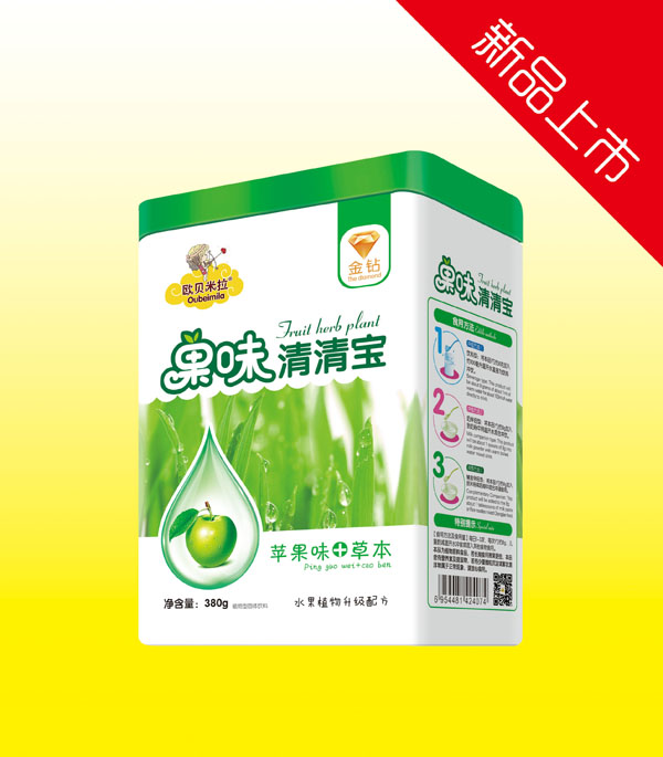 歐貝米拉金鉆蘋(píng)果味+草本果味清清寶鐵盒