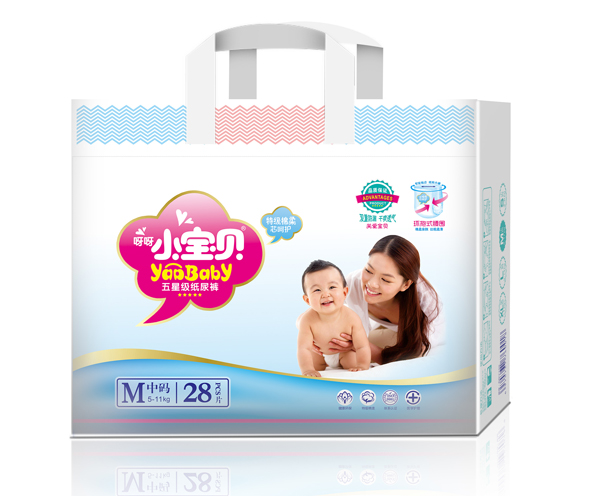 呀呀小寶貝嬰兒紙尿褲小包M碼28片
