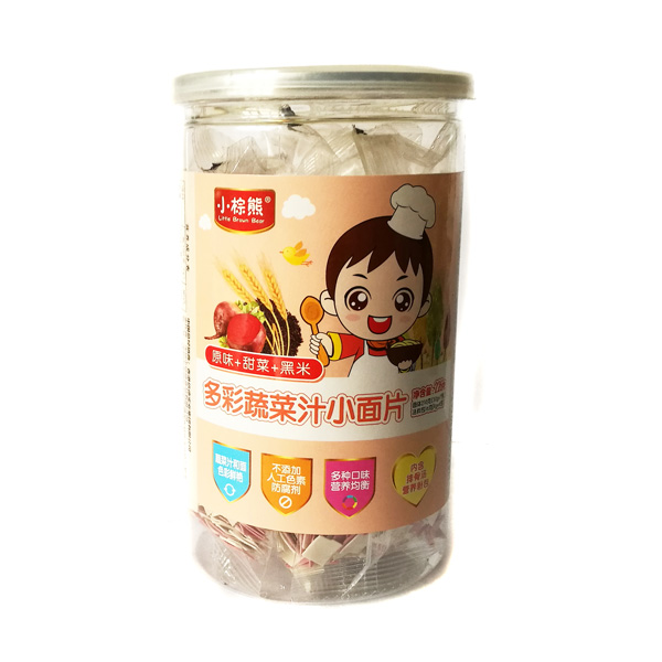 小棕熊多彩果蔬汁小面片(原味+甜菜+黑米)