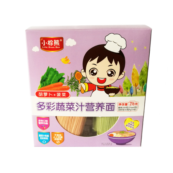 小棕熊多彩果蔬汁小面片(胡蘿卜+菠菜)