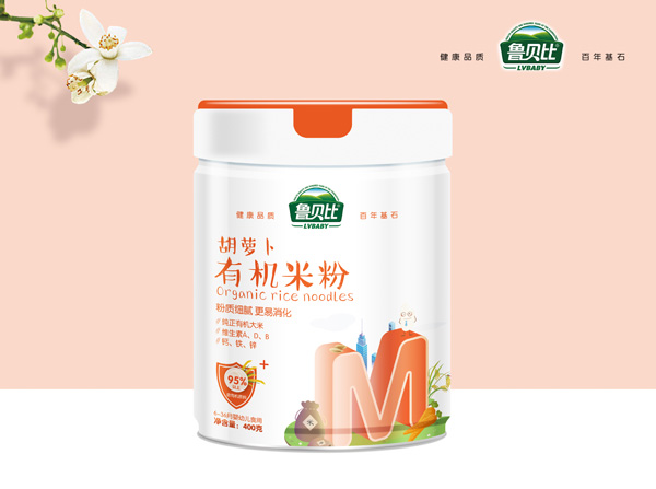 魯貝比胡蘿卜有機(jī)米粉 聽裝