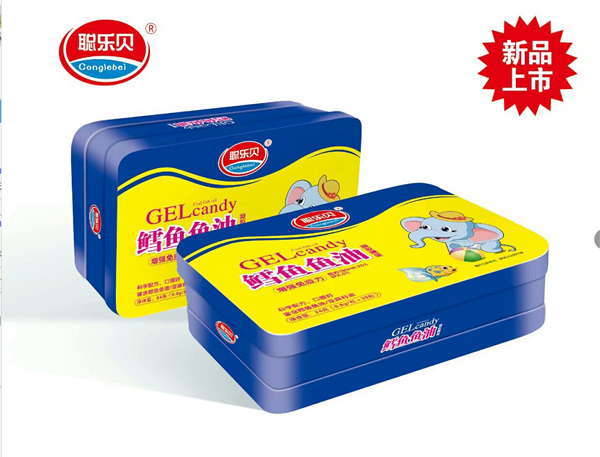 聰樂貝鱈魚魚油凝膠糖果 鐵盒裝