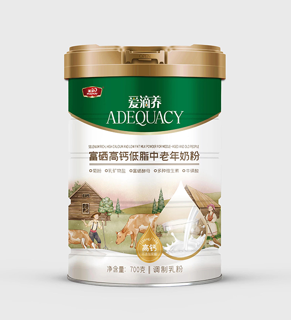 美廬愛(ài)滴養(yǎng)富硒高鈣低脂中老年奶粉