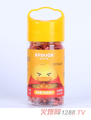 功夫小鴨馬鈴薯飛機形餅干-紅甜菜味