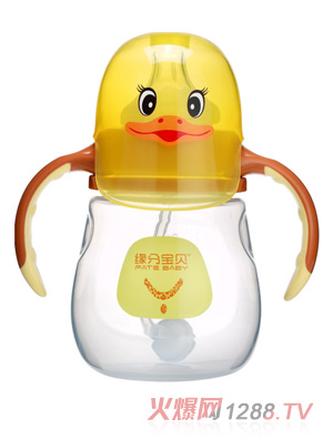 緣分寶貝卡通系列PP奶瓶3010-黃色