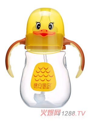 緣分寶貝卡通系列PP奶瓶3011-橙色