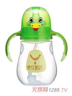緣分寶貝卡通系列PP奶瓶3011-綠色