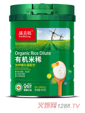 膳貝聰有機(jī)米稀（加鋅猴頭菇配方）450聽(tīng)