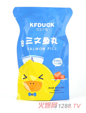 功夫小鴨三文魚(yú)丸胡蘿卜玉米原味即食三文魚(yú)袋裝60g